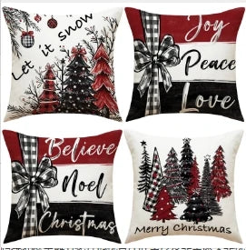 Conjunto de Capas de Almofada Natalinas Luxuosas 45x45cm
