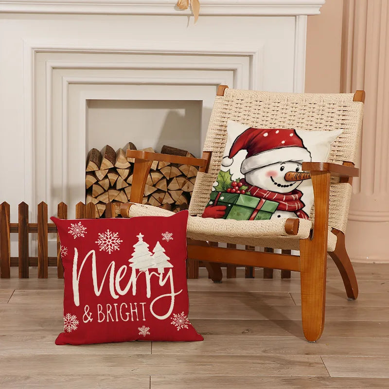Conjunto de Capas de Almofada Natalinas Luxuosas 45x45cm