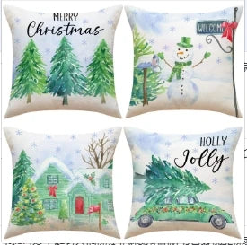 Conjunto de Capas de Almofada Natalinas Luxuosas 45x45cm