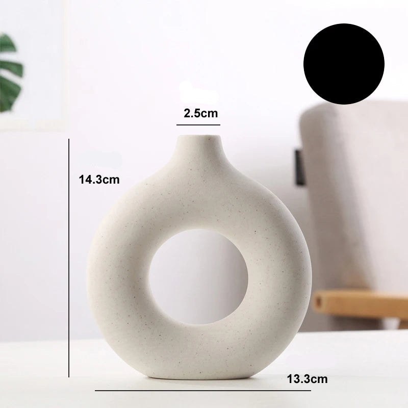 Vaso Nórdico de Cerâmica Oco - Elegância Minimalista