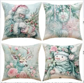 Conjunto de Capas de Almofada Natalinas Luxuosas 45x45cm