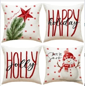 Conjunto de Capas de Almofada Natalinas Luxuosas 45x45cm