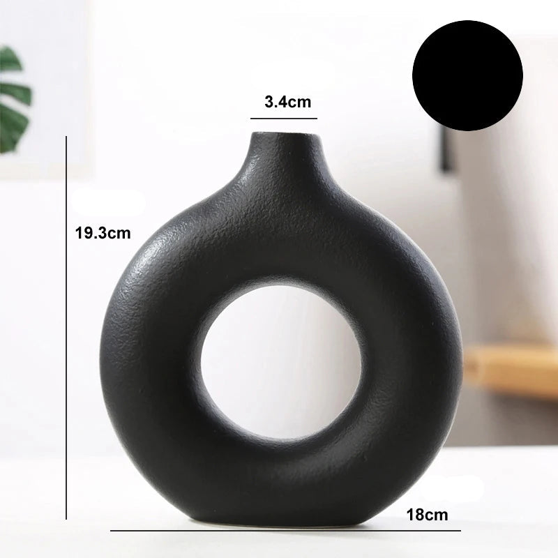 Vaso Nórdico de Cerâmica Oco - Elegância Minimalista
