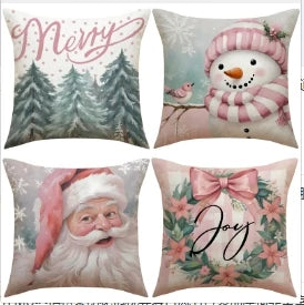 Conjunto de Capas de Almofada Natalinas Luxuosas 45x45cm