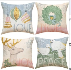 Conjunto de Capas de Almofada Natalinas Luxuosas 45x45cm