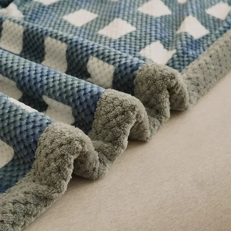 Cobertor de Malha de Chenille Luxuoso para Sofá e Cama