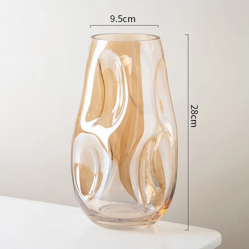 Vaso de Vidro Irregular para Decoração Moderna