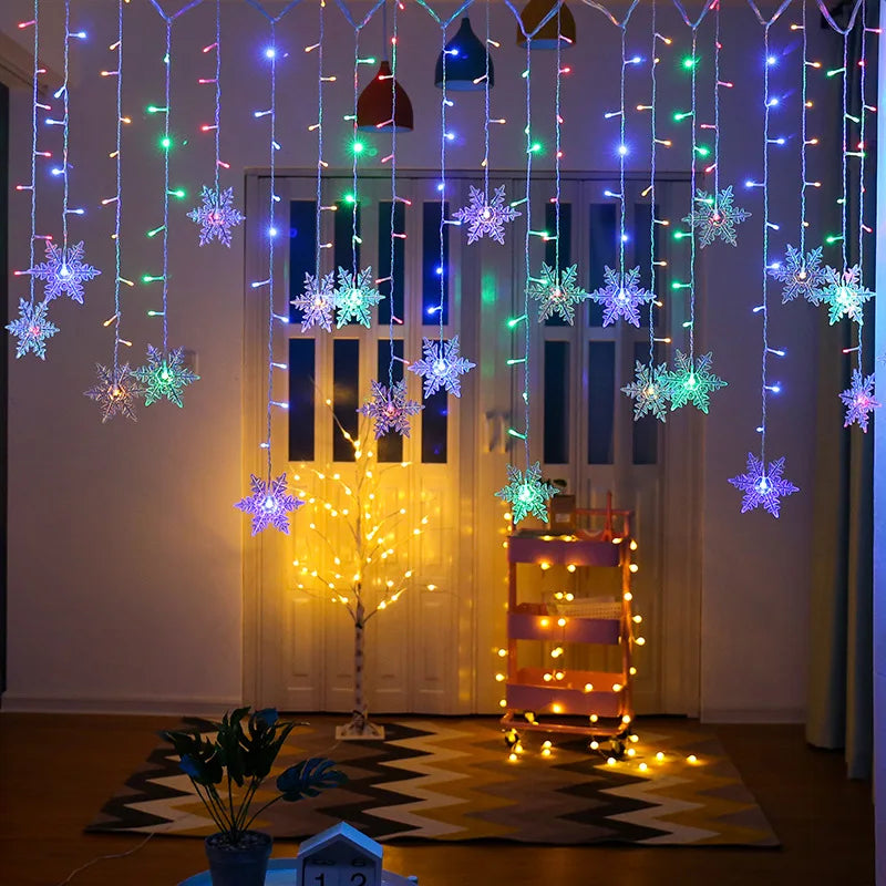 Luzes de Natal LED Floco de Neve 3.2m à Prova d'Água