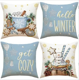 Conjunto de Capas de Almofada Natalinas Luxuosas 45x45cm